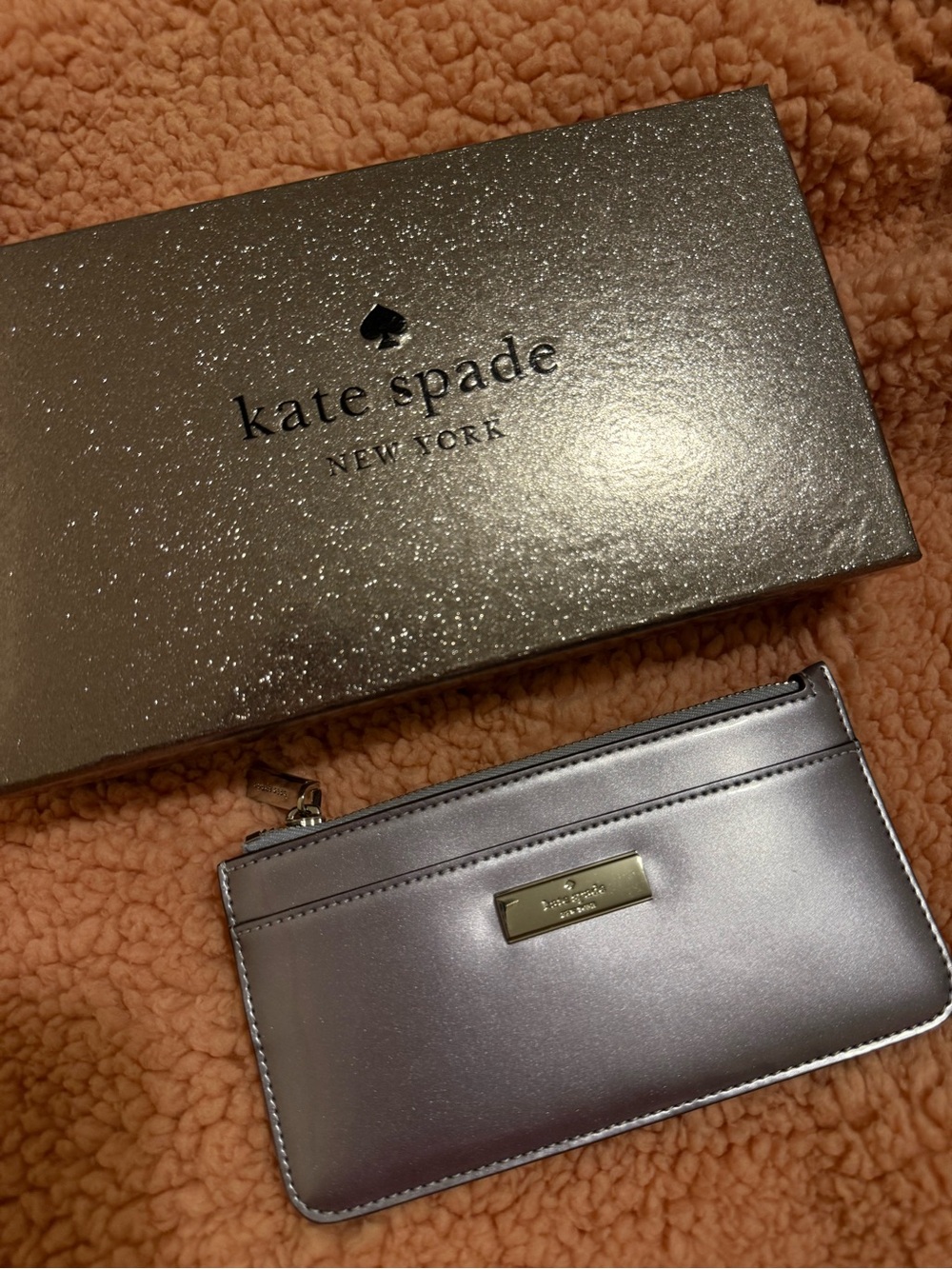 kate spade Silver Metallic Slim Card Holder